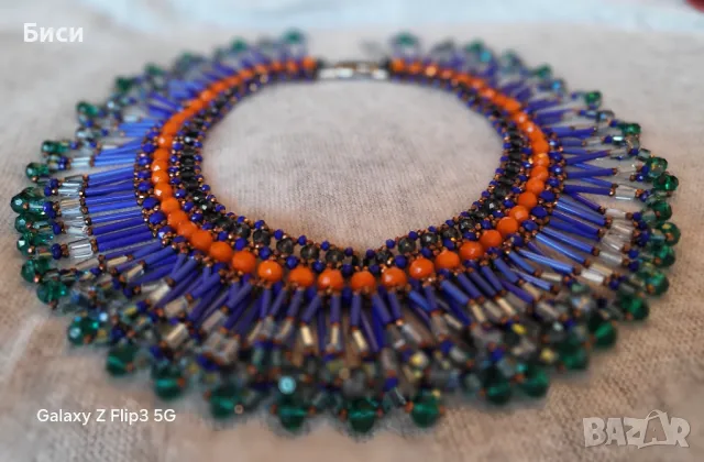 Max Mara/WEEKEND-оригинално колие от натурални камъни и сребро