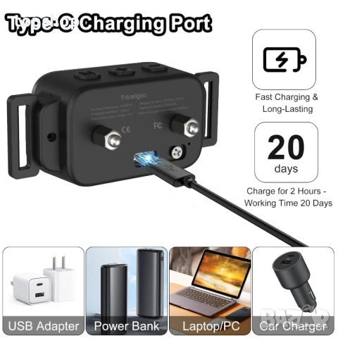 Професионален Смарт Нашийник Q11 с Цветен LED Дисплей 2-в-1: Антилай & Тренировка (FD-Smart), снимка 7 - За кучета - 53264868