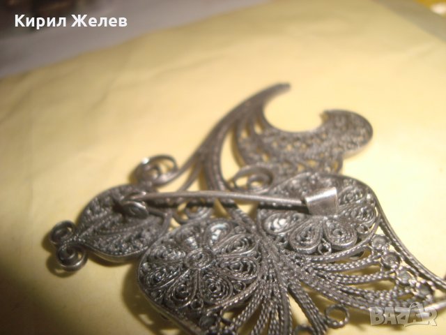 ИЗУМИТЕЛНО КРАСИВА ФИЛИГРАННА СРЕБЪРНА БРОШКА 19 ВЕК ВИСОКА ПРОБА СРЕБРО РЪЧНА РАБОТА БИЖУ 22626, снимка 15 - Антикварни и старинни предмети - 33045225