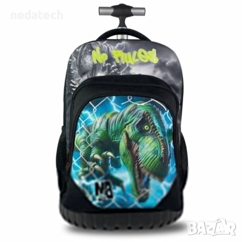 Ученическа раница динозавър, Черен, 33x27x47см.