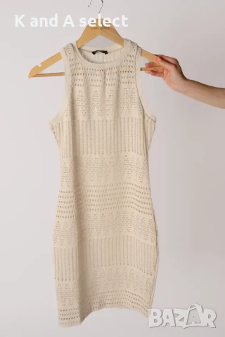 Бежава/тъмно зелена плажна рокля - SALE