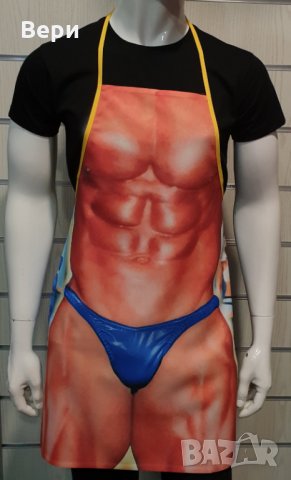 Нова мъжка забавна готварска престилка Културист, снимка 2 - Други - 28337433