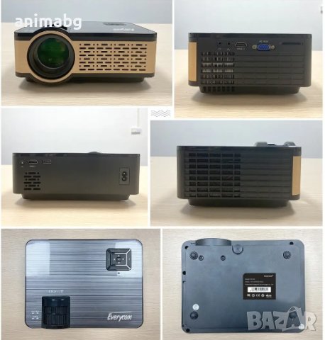 ANIMABG Smart Android Мултимедиен HD LED проектор W5 с резолюция на сензора 1280 x 720p HDMI WiFi FU, снимка 4 - Плейъри, домашно кино, прожектори - 44066025