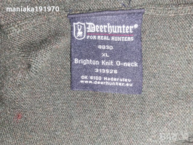 Deerhunter Brighton Knit O-neck (XL) мъжки ловен вълнен пуловер, снимка 9 - Екипировка - 43176302