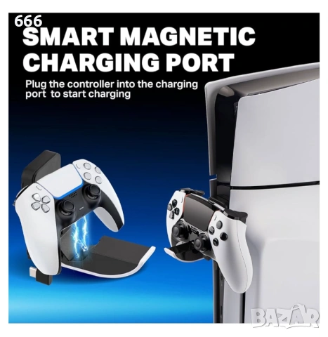 NiTHO мини зарядно за PS5 и PS5 Edge контролери, сгъваема стойка за зареждане, снимка 6 - Друга електроника - 53250632