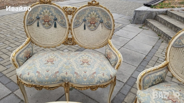 Италиански бароков комплект 022, снимка 2 - Дивани и мека мебел - 52015192