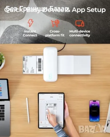 Нов Bluetooth термален принтер за етикети 4x6 за бизнес, печат без мастило, снимка 6 - Принтери, копири, скенери - 48343312