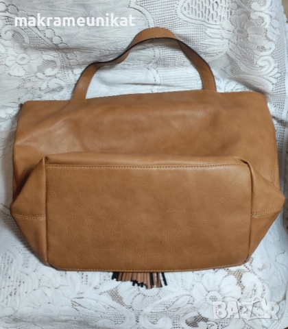 Голяма дамска чанта, кожена, нова, снимка 3 - Чанти - 47601490