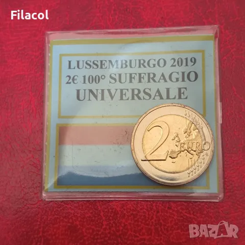Люксембург 2 евро 2019 г. 100 г. Всеобщо избирателно право, снимка 2 - Нумизматика и бонистика - 49232645