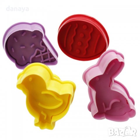 2853 Комплект резци за сладки с бутало Великден, 4 броя, снимка 5 - Форми - 36819469