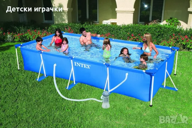 Сглобяем Басейн Intex Rectangular Frame, 450 x 220 см, Правоъгълен, стоманена конструкция
