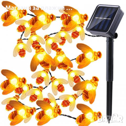 Декорация за градина соларни лампи със соларен панел с дизайн на пчели - КОД 3702, снимка 3 - Външни лампи - 37041959