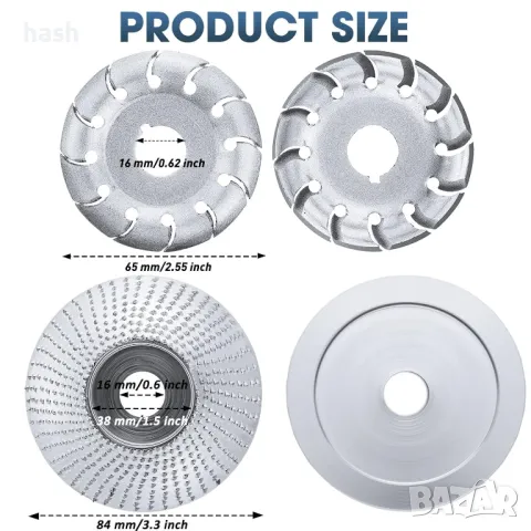 Комплект дискове за дърворезба за ъглошлайф, снимка 2 - Други инструменти - 48253388