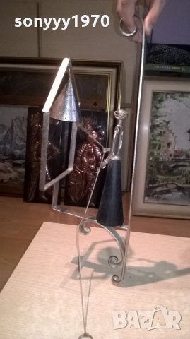 арт-жена бие камбаната-метал-внос швеицария-52х17х14см, снимка 3 - Колекции - 27017272