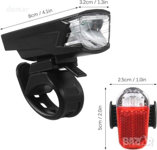dsfen USB акумулаторни LED велосипедни светлини за нощно каране, снимка 7 - Части за велосипеди - 43745006