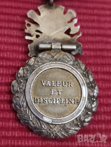 Френски сребърен медал 1870 - VALEUR. , снимка 4 - Антикварни и старинни предмети - 44033180