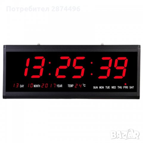 4819 Голям стенен електронен часовник 48 х 19 см., снимка 4 - Друга електроника - 34659970