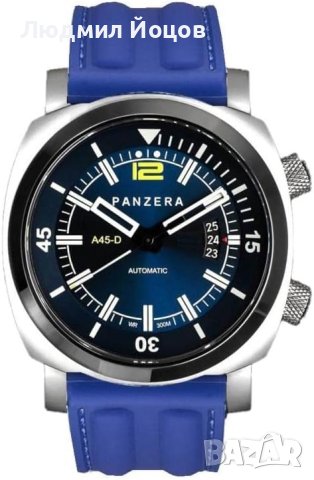 Мъжки часовник Panzera Aquamarine 45D Pro Diver НОВ - 1795.00 лв., снимка 11 - Мъжки - 43213178