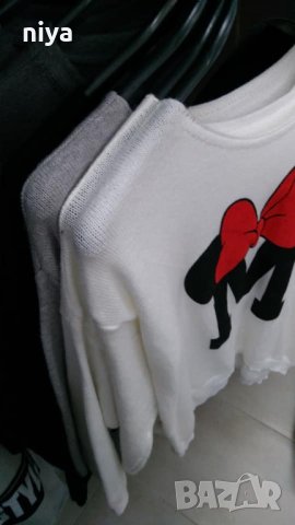 Пуловер финно плетиво със Мини Маус / Minnie Mouse в черен и бял цвят, снимка 4 - Блузи с дълъг ръкав и пуловери - 27066873
