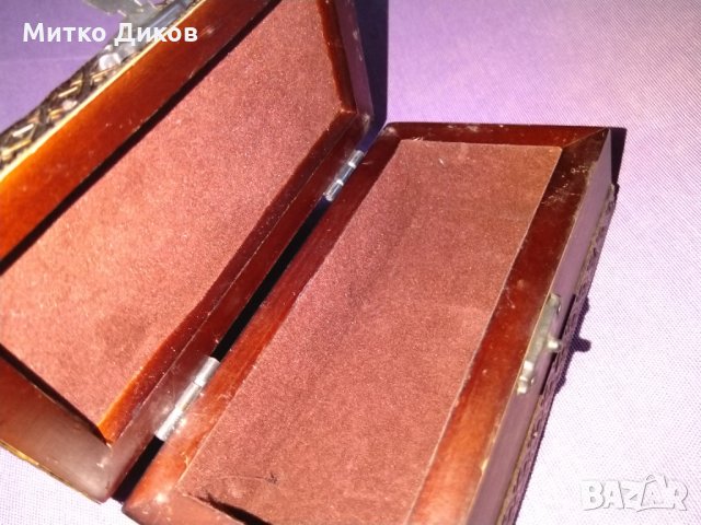 Дървена кутия от соца ръчна изработка с метален обков 140х70х50мм, снимка 9 - Декорация за дома - 34656480