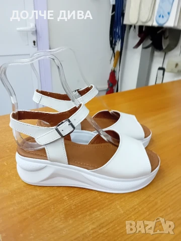 НАМАЛЕНИЕ Дам.сандали естествена кожа м136 бяла напа, снимка 2 - Дамски ежедневни обувки - 50720377
