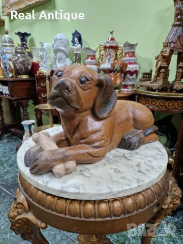 Уникална голяма антикварна колекционерска английска дървена фигура статуетка , снимка 3 - Статуетки - 50153420