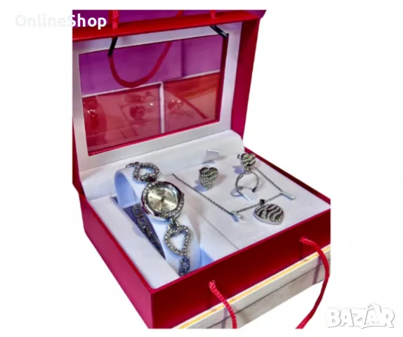 Луксозен дамски комплект часовник с бижута 4в1, идеалният подарък за изискани дами, снимка 2 - Подаръци за жени - 49225890