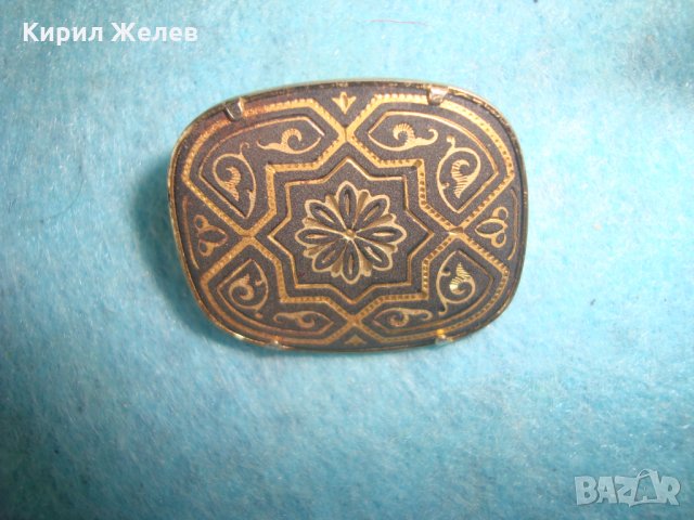 СТАРА ПОЗЛАТЕНА АРТ ДЕКО БРОШКА с РЪЧНО ГРАВИРАН ЧЕРЕН АХАТ с ФЛОРАЛНА ПОЗЛАТА 18629, снимка 9 - Антикварни и старинни предмети - 35642372