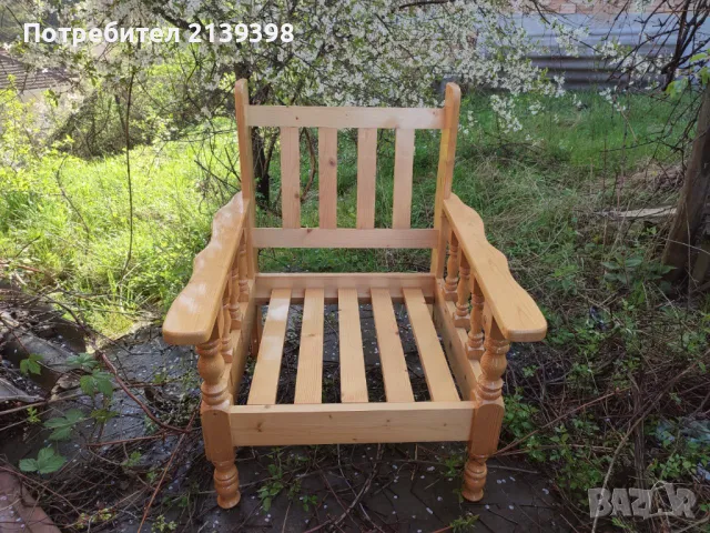 Четири стола и маса от масив (чам), снимка 4 - Маси - 47792196