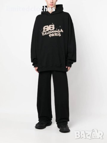 BALENCIAGA Hand Drawn BB Icon Logo Oversized Мъжко / Дамско Горнище тип Суичър size XXS и M, снимка 8 - Суичъри - 43556642