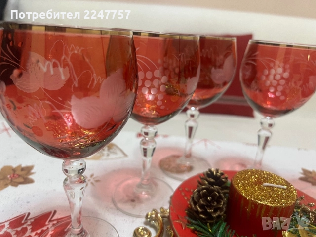 Сервиз кристални чаши за вино Bohemia, снимка 9 - Сервизи - 52621298