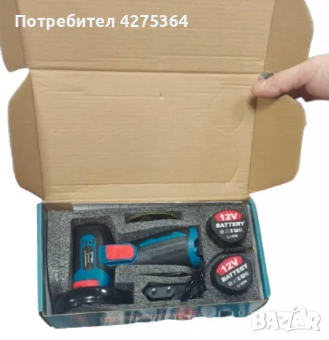 Акумулаторен ъглошлайф 12V – Компактен, мощен и удобен, снимка 3 - Куфари с инструменти - 49071345