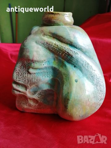 Уникална Авторска Керамика Глава ,Лице, снимка 3 - Антикварни и старинни предмети - 34593216