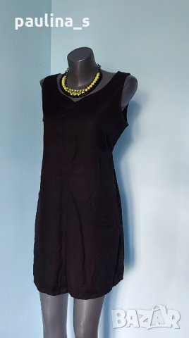 "Yessica" Ленена черна рокля тип туника / сукман   