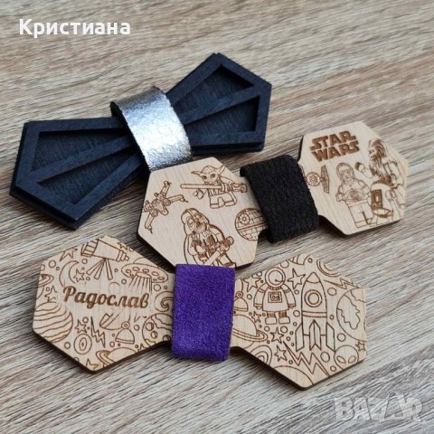 Детска дървена папийонка с име, снимка 5 - Други - 37772200