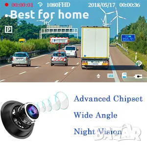 CHORTAU Dash Cam 4,8 инча със сензорен екран в огледало, снимка 10 - Аксесоари и консумативи - 48460656