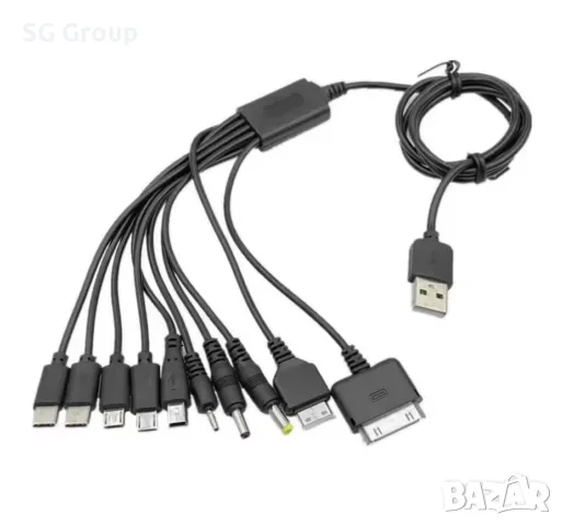 Универсален 10 в 1 USB кабел за зареждане на всякакви устройства