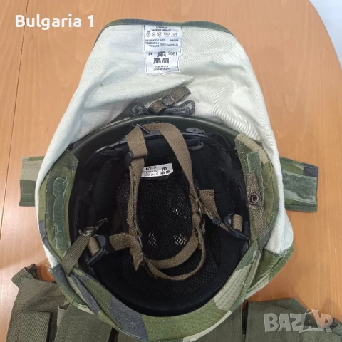 шведска каска от 1990г с падащ чохъл и тактическа сбруя , снимка 5 - Екипировка - 50831449