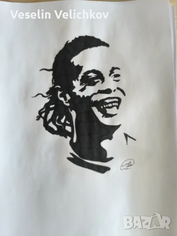 Ръчно рисувани и оцветени рисунки на футболисти и известни личности , снимка 4 - Декорация за дома - 51385698