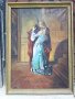 Картина маслени бои на Франческо Хайез "Целувката" рисувана стара репродукция , снимка 1