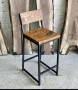 дизайнерски бар столове масив и желязо , снимка 9