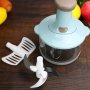 🤖 Кухненски робот-чопър с три остриета и ръчно предпазно заключване, снимка 2