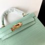 Hermes Kelly Mini light green, снимка 2
