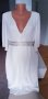Бяла рокля с камъни и мъниста*, снимка 1 - Рокли - 37784170