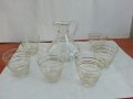 ретро стъклени чаши чашки и каничка , снимка 7