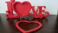 Дизайнерска интериорна декорация "LOVE" в червено, снимка 1