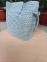 Плетена ръчно дамска чанта сива, снимка 2