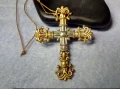 СТАР в БАРОКОВ СТИЛ ПОЗЛАТЕН ГОЛЯМ НАГРЪДЕН КРЪСТ МАЙСТОРСКА РЕТРО АРТ ИЗРАБОТКА 38144, снимка 10