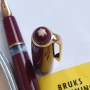Писалка Montblanc 252 в цвят бордо със златен писец 585, снимка 7