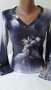 Прекрасна блуза Roberto Cavalli дълъг ръкав в сиво
